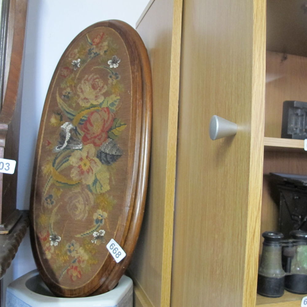 Lot 668: Antique Table center piece tapestry