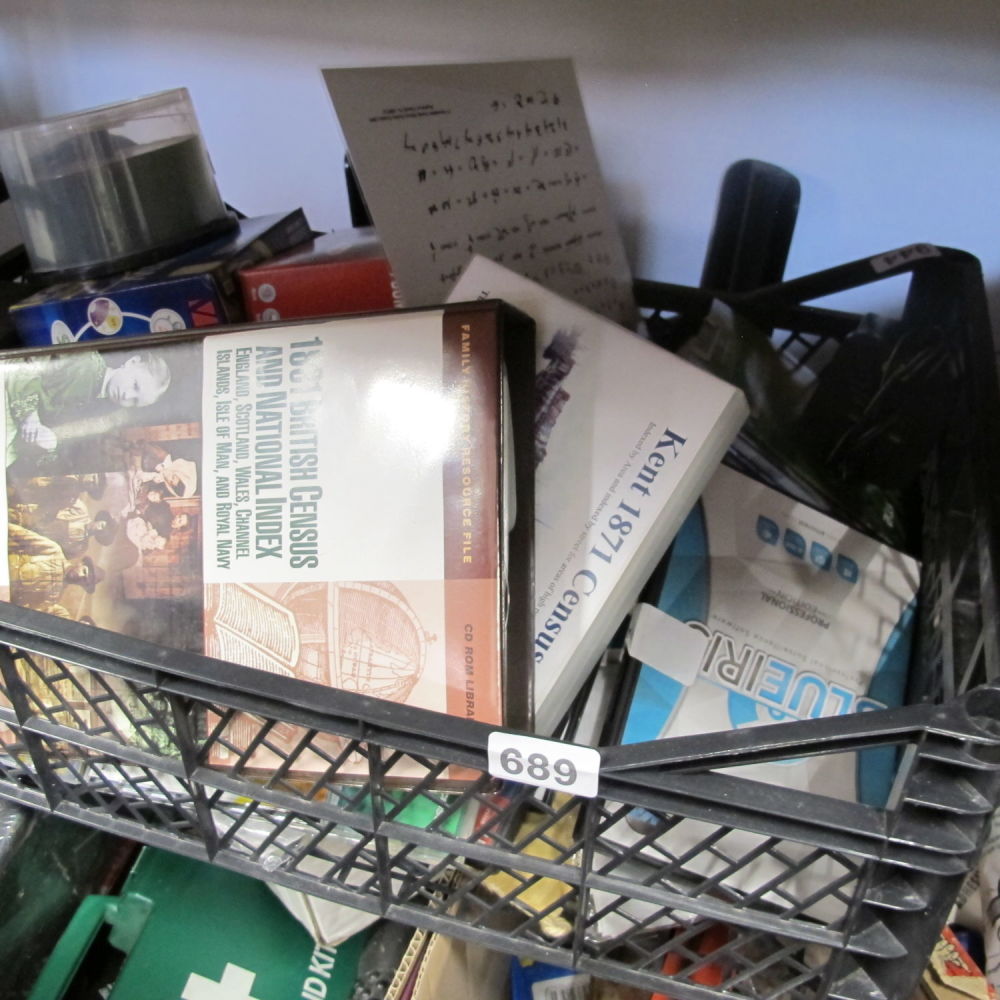 Lot 689: Misc box of mixed media