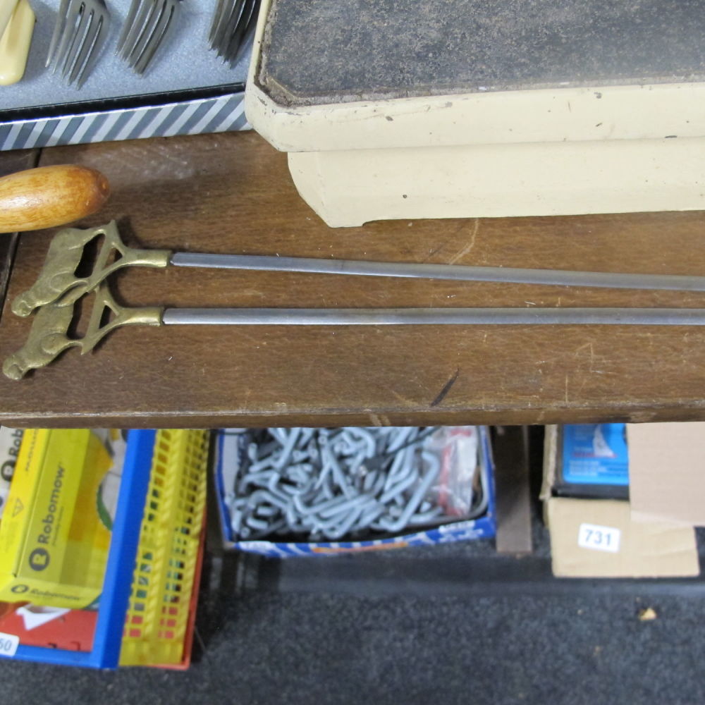 Lot 732: Two Kebab skewers