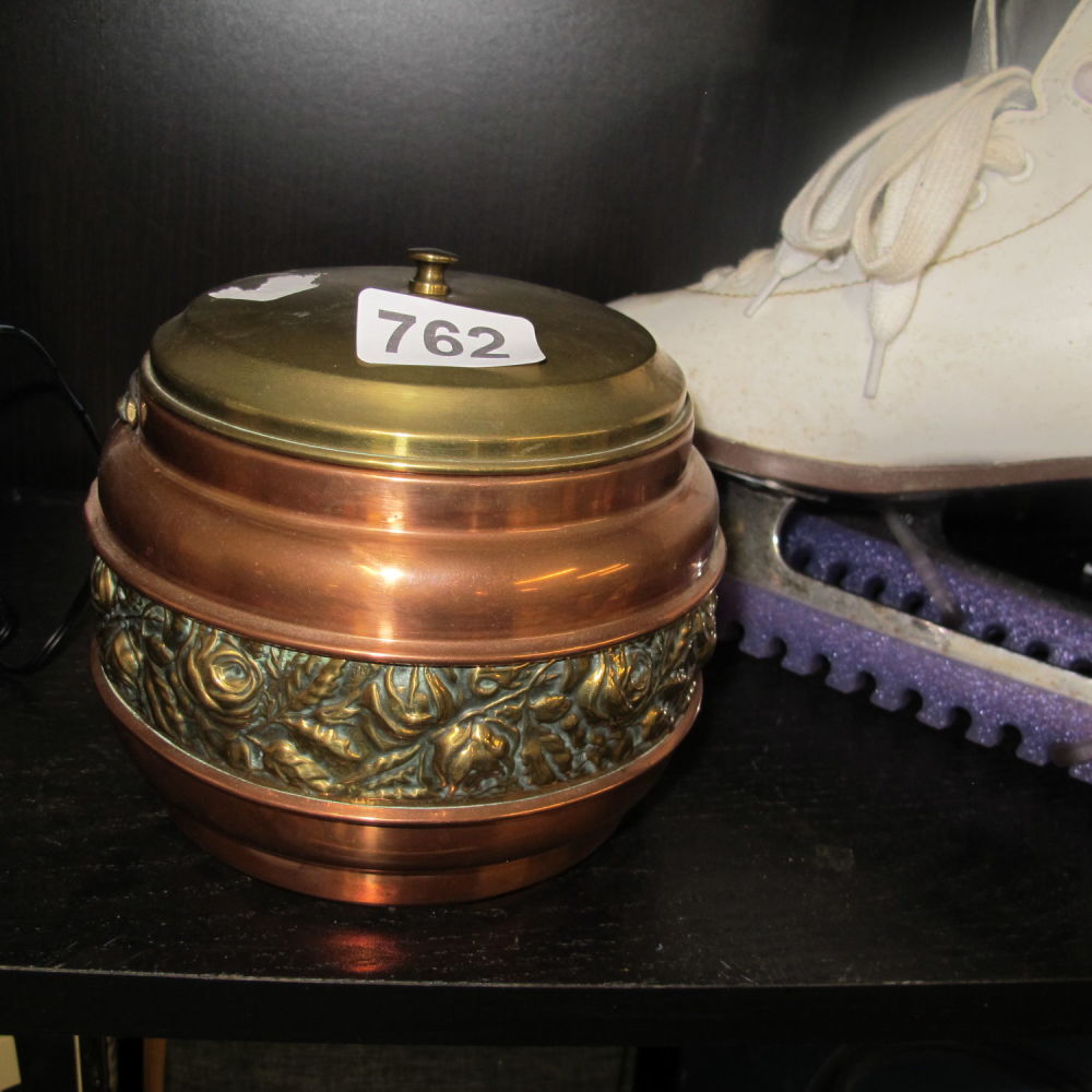 Lot 762: Brass and copper ice bucket