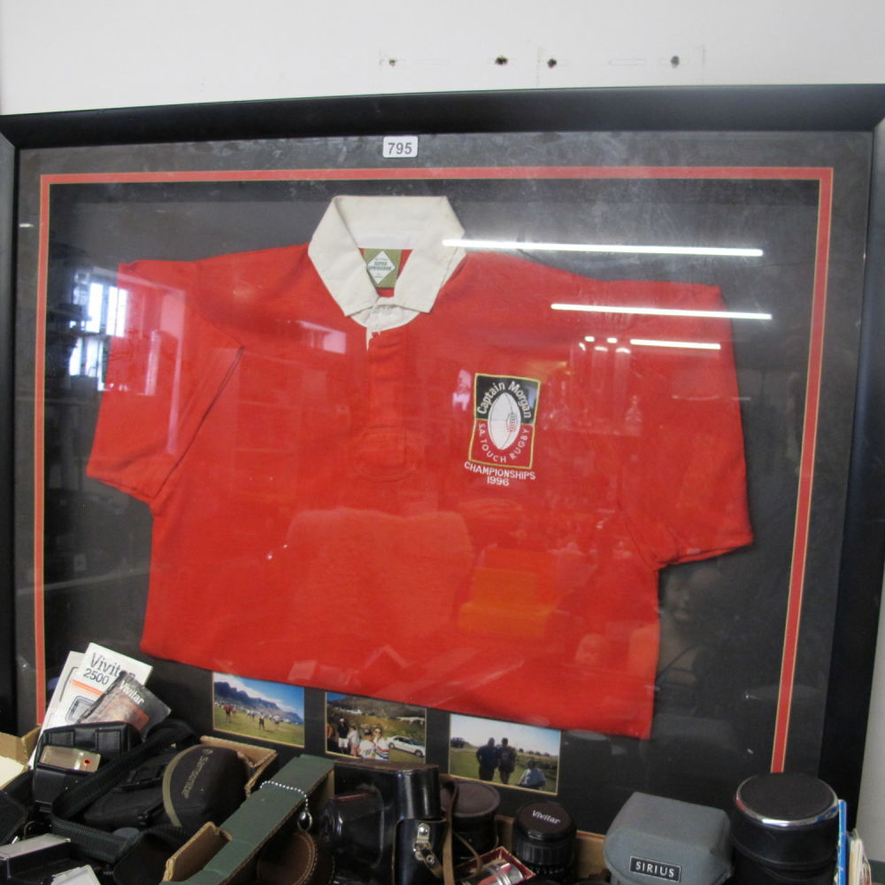Lot 795: Large framed Rugby top from the captain Morgan...