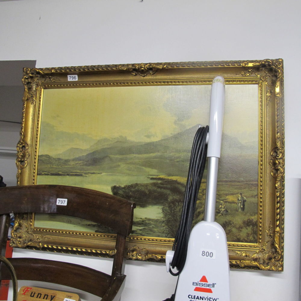 Lot 796: Gilt framed country scene painting