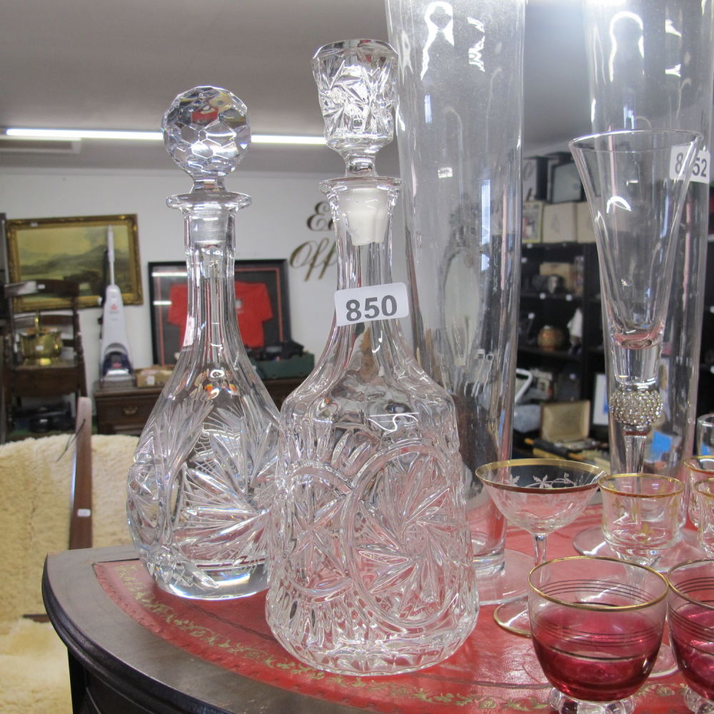 Lot 850: Glass decanters 