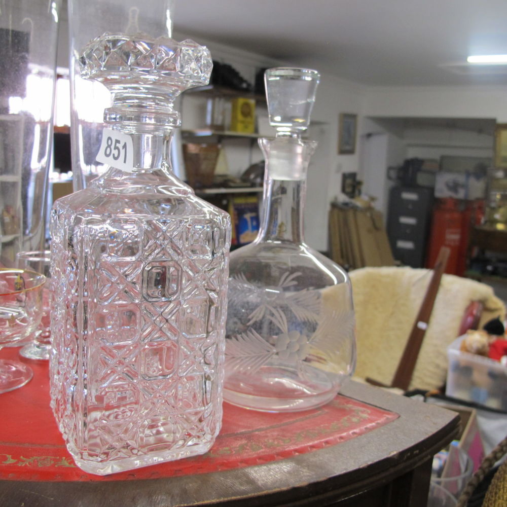 Lot 851: Glass decanters 