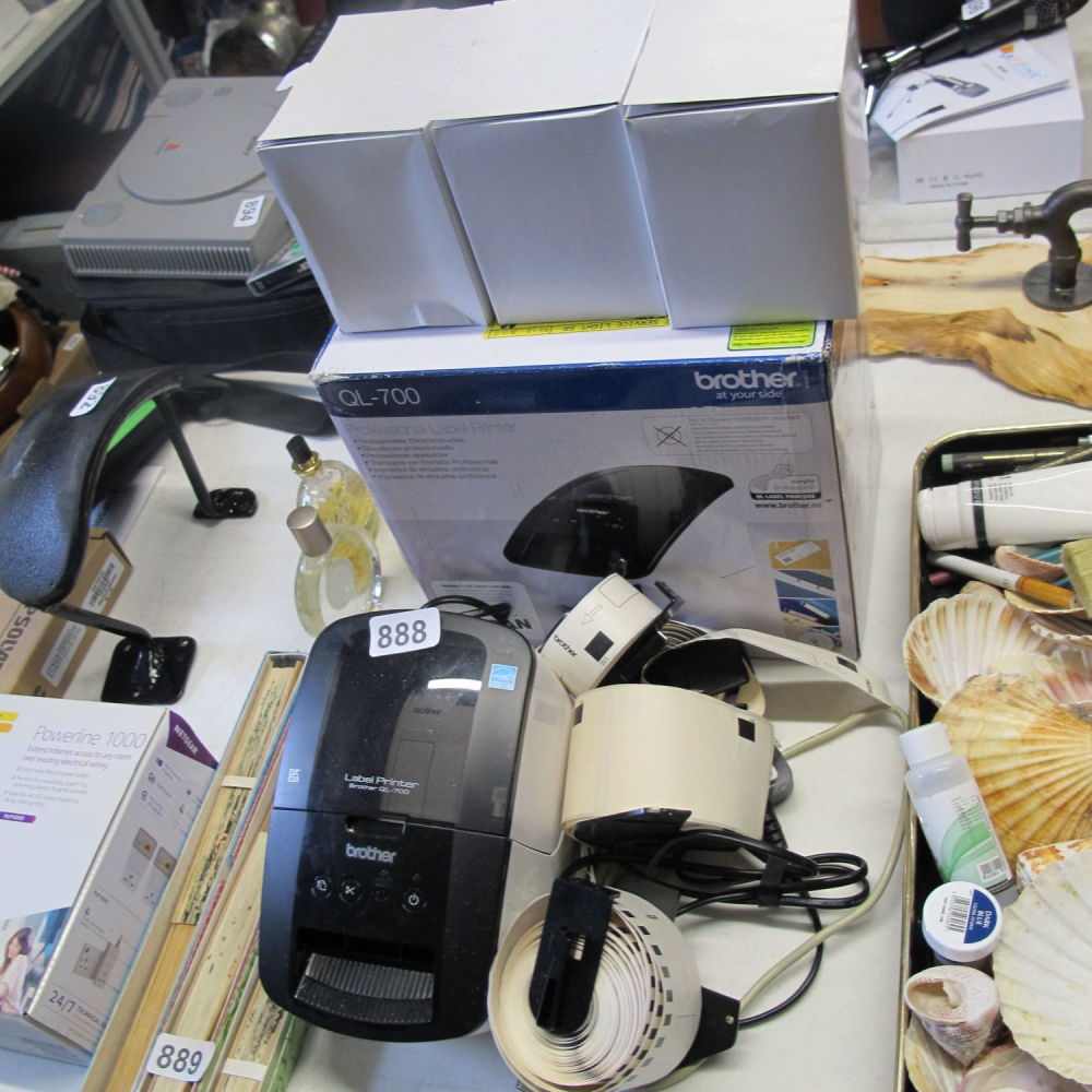 Lot 888: Brother QL700 professional label printer and lots of...