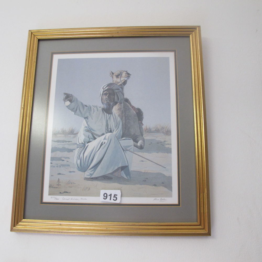 Lot 915: Framed numbered and signed print by artist Alix...