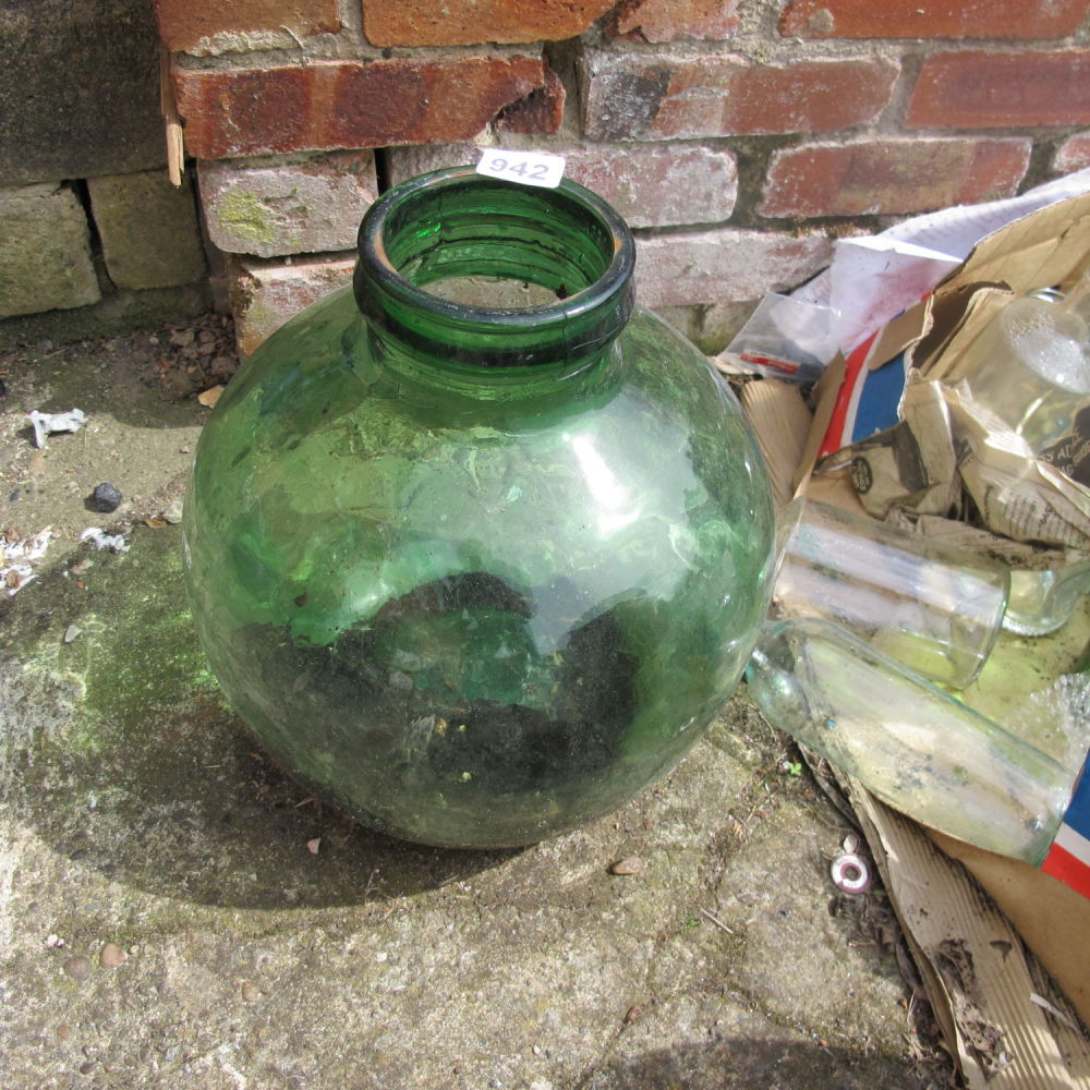 Lot 942: Green glass carboy