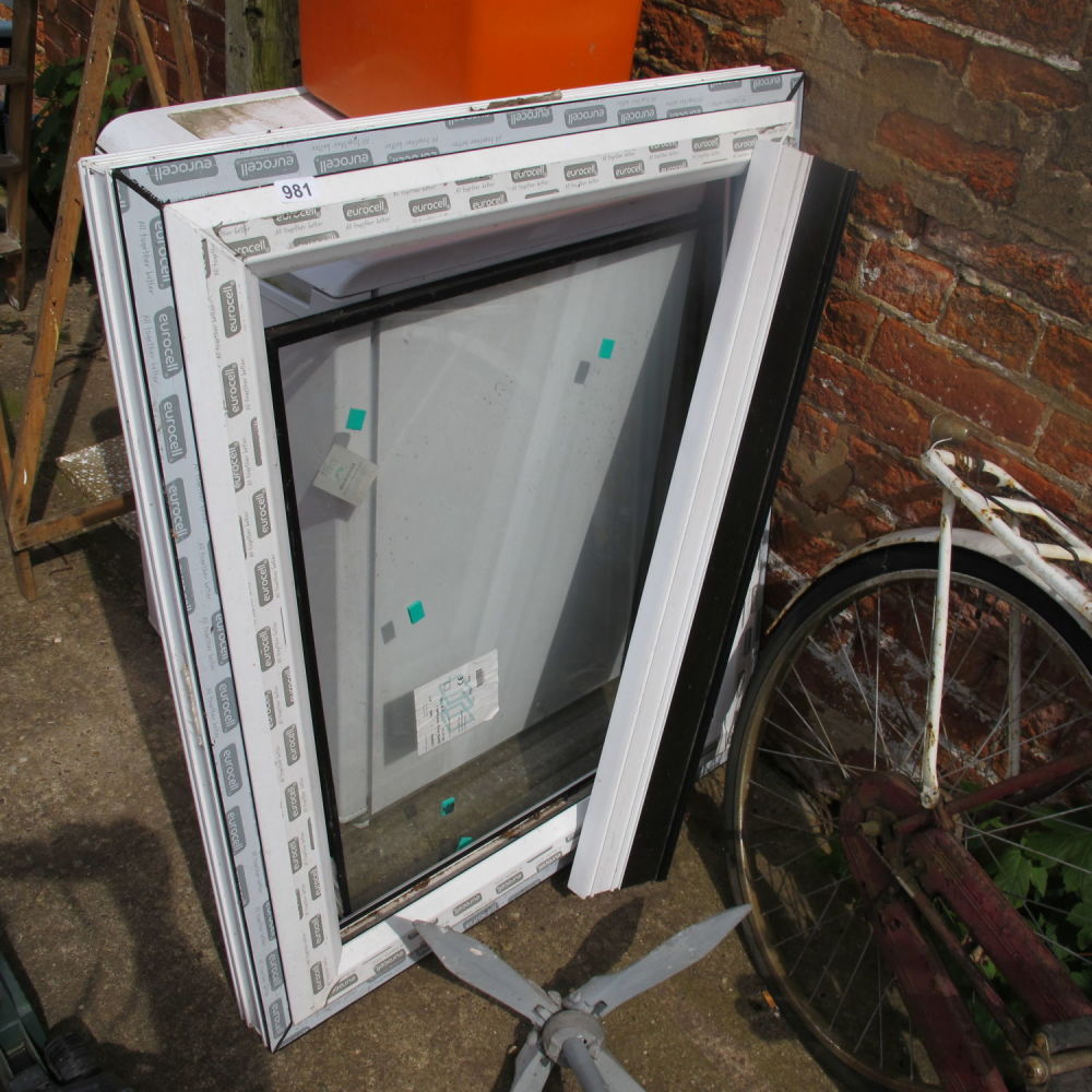 Lot 981: brand new PVC frame window with glass and...