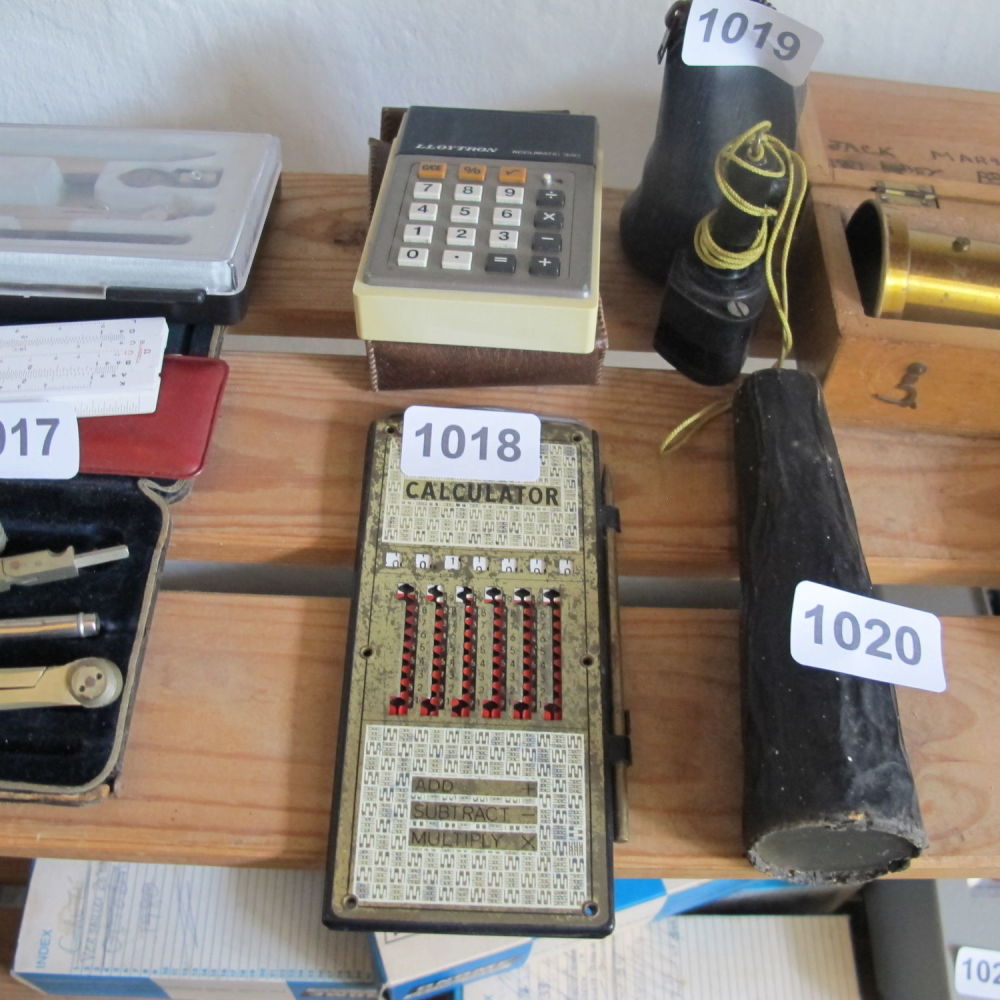 Lot 1018: Vintage manual calculator and one other
