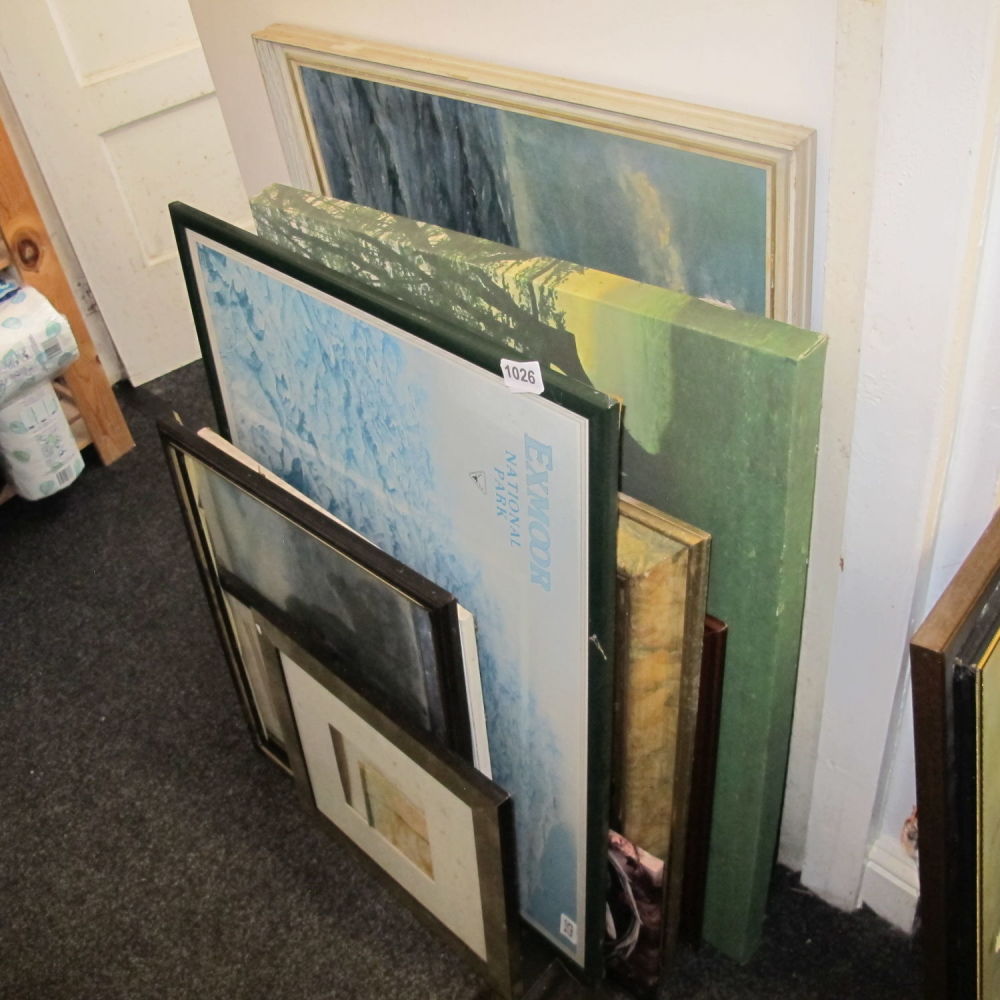 Lot 1026: Job lot of various pictures and frames