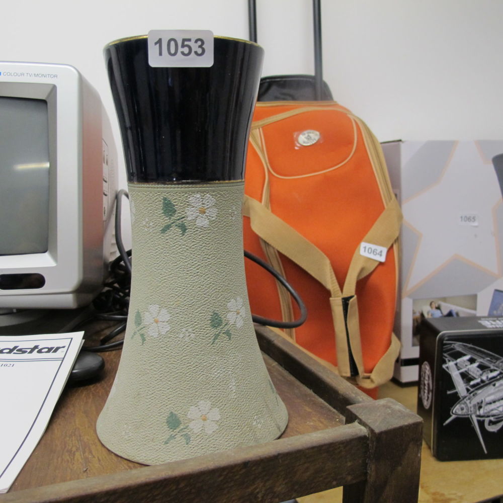 Lot 1053: Floral painted ceramic vase 