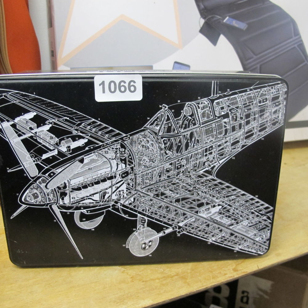 Lot 1066: Aerospace diagram design man tin
