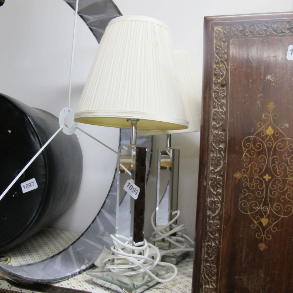 Lot 1099: Pair of mirror table lamps 