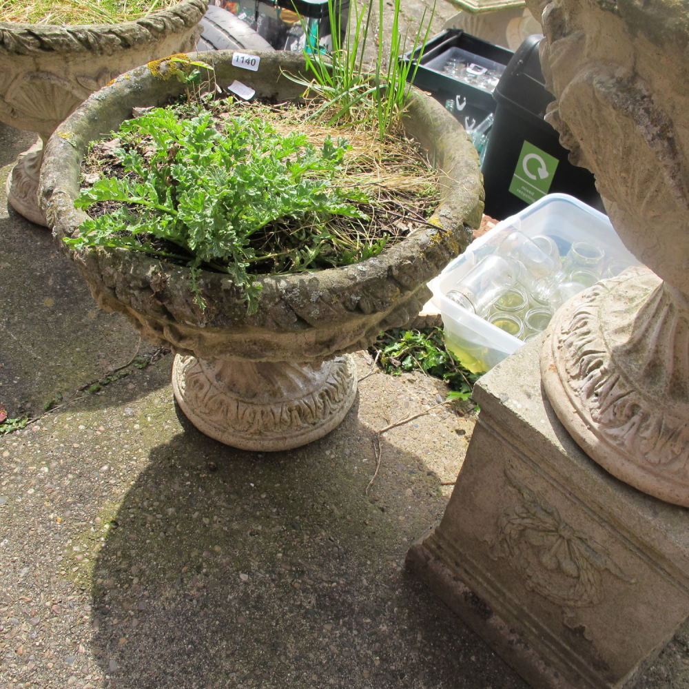 Lot 1140: Ornate stoneware planter