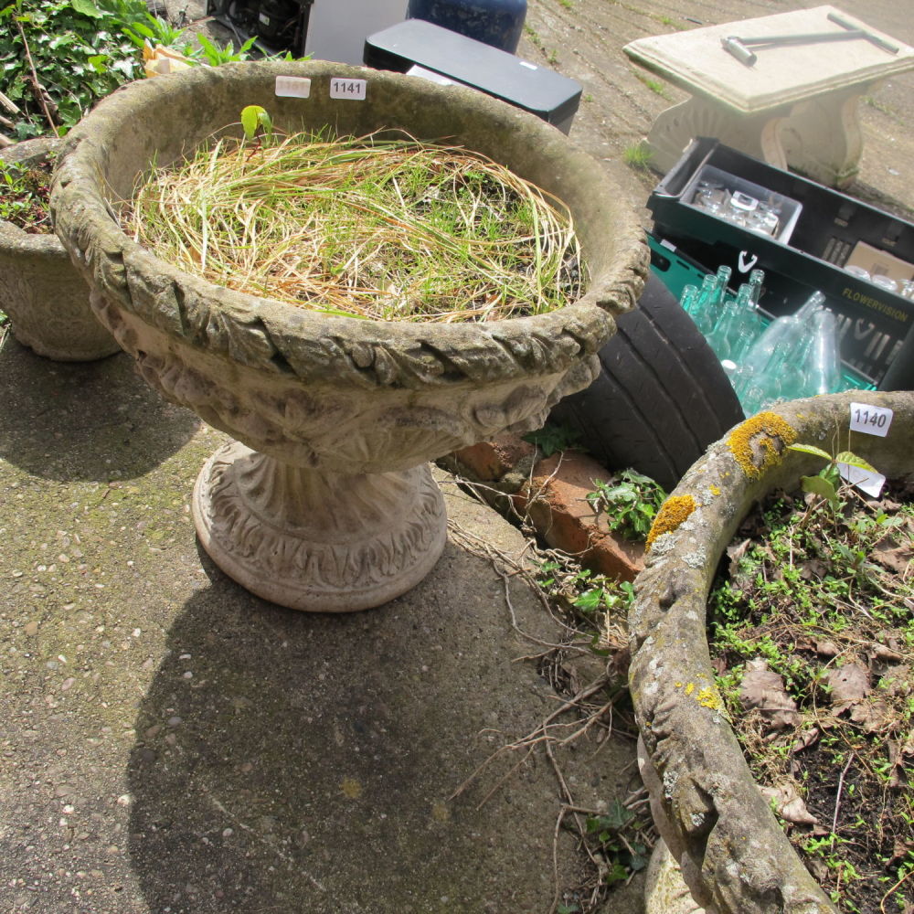 Lot 1141: Ornate stoneware planter