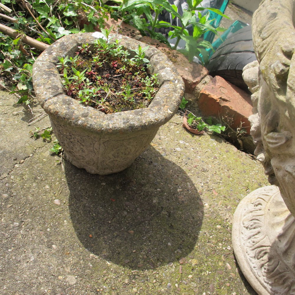 Lot 1142: Ornate stoneware planter