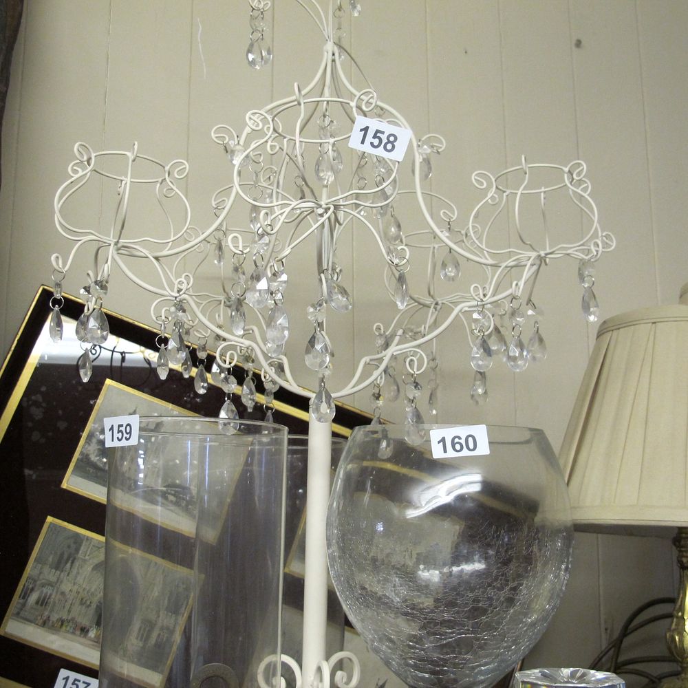 Lot 158: Ornate candle stand, no glass