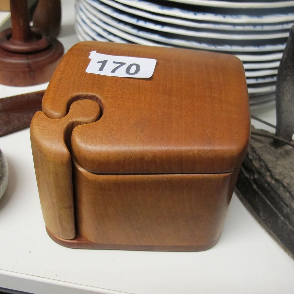 Lot 170: Maple and Koa wooden puzzle by Fred Buss...