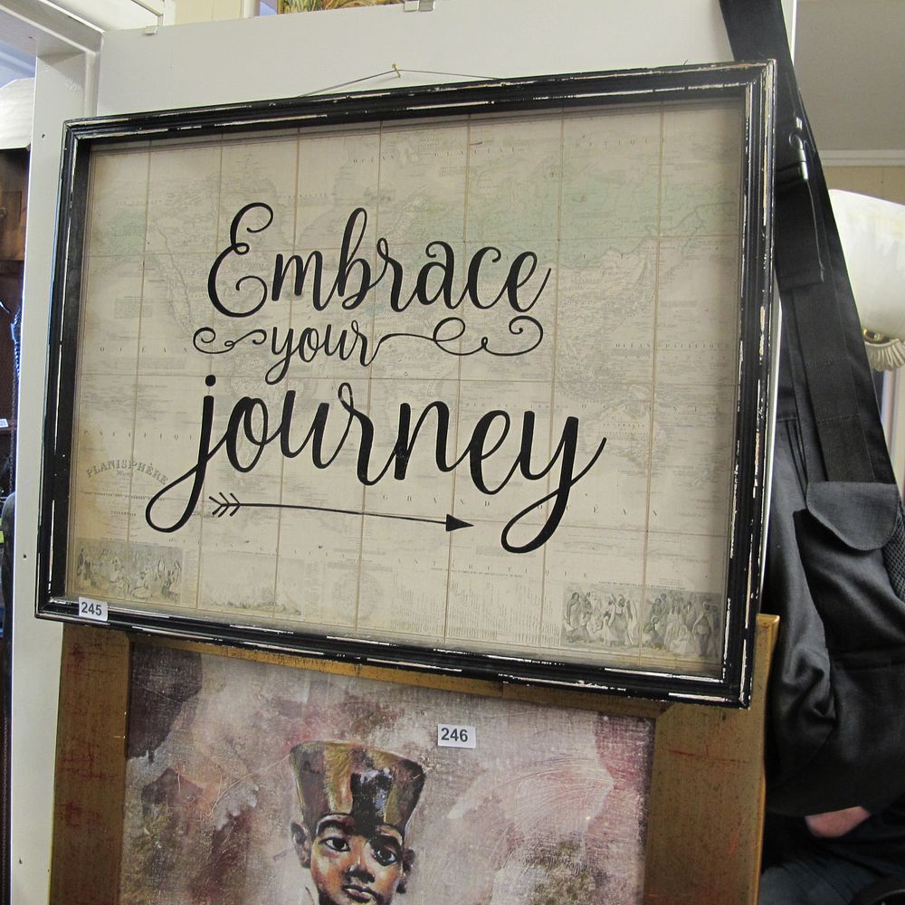 Lot 245: Embrace your journey framed map