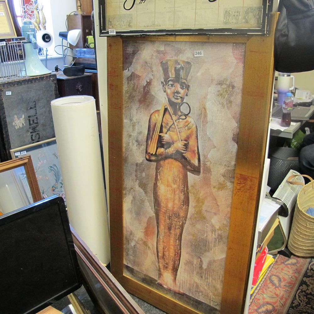 Lot 246: Framed Egyptian style print 