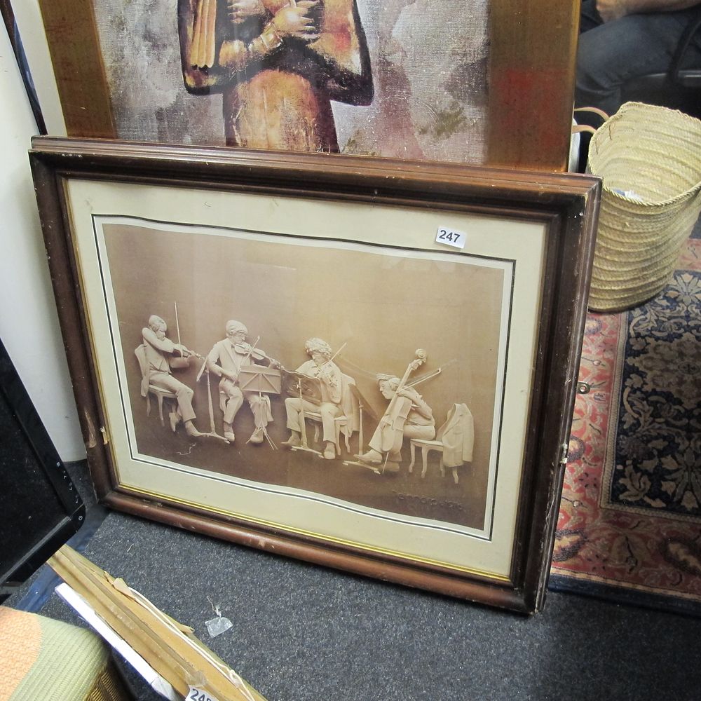 Lot 247: Framed and glazed quartet picture 