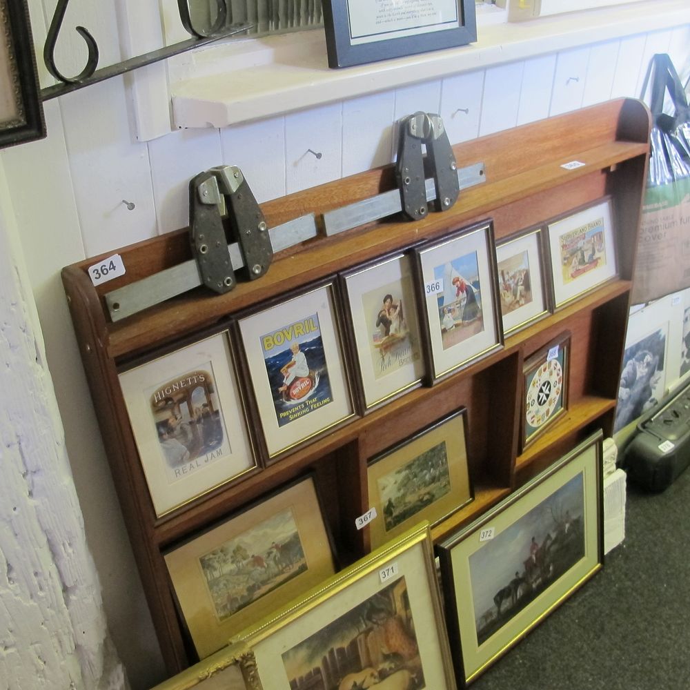 Lot 365: Wooden shelving unit 