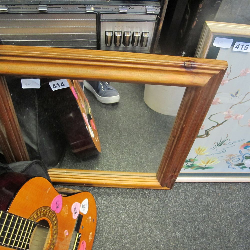 Lot 414: Wood framed mirror