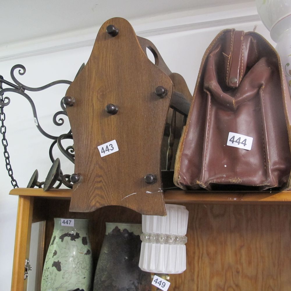 Lot 443: Wooden newspaper rack 