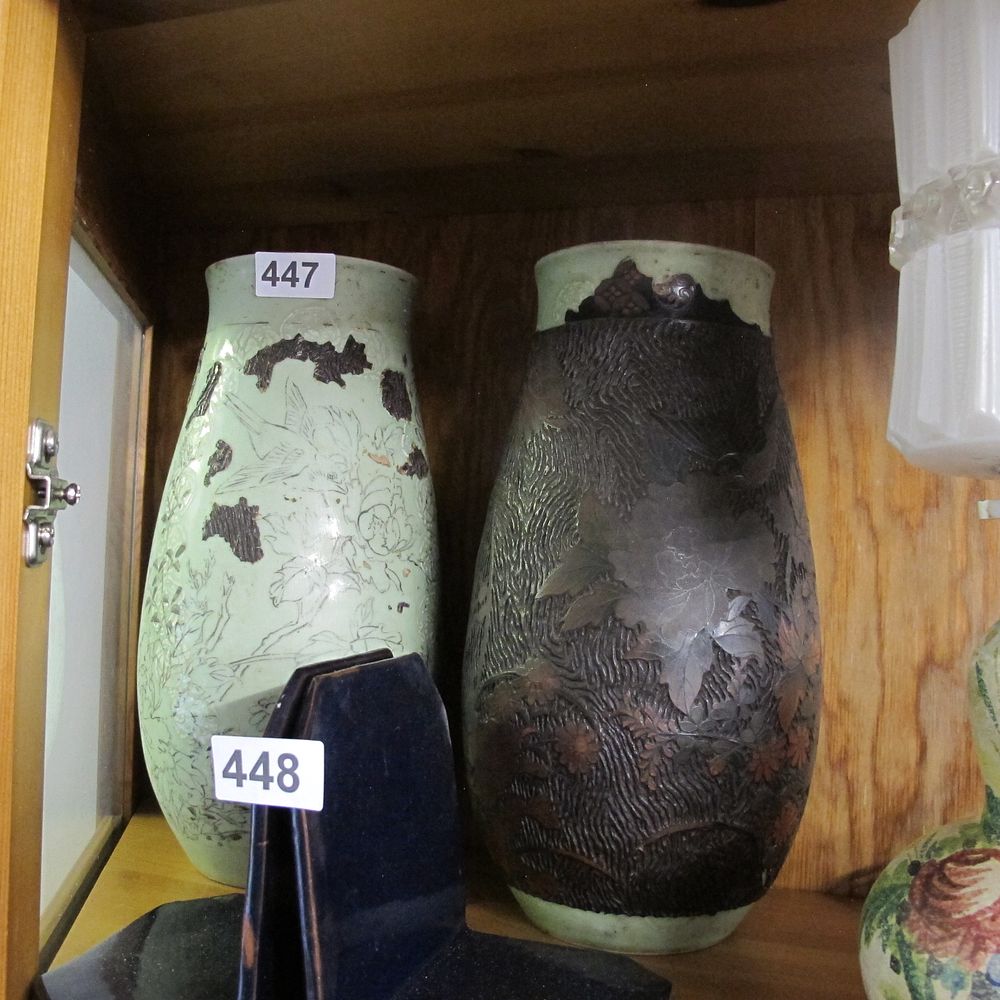 Lot 447: Japanese vases with floral and bird motif***