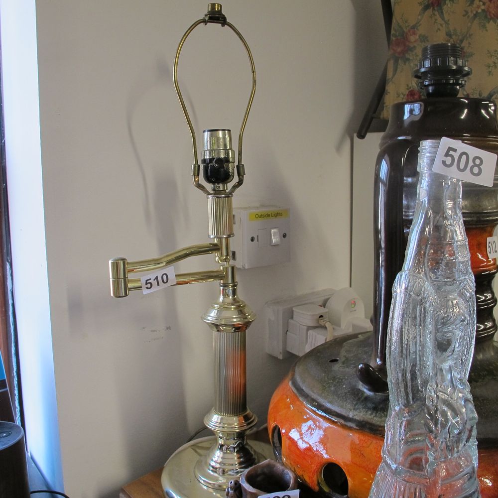 Lot 510: Brass table lamp