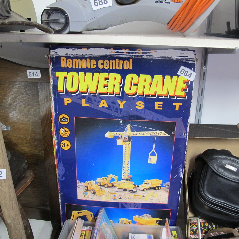 Lot 684: remote control tower crane playset