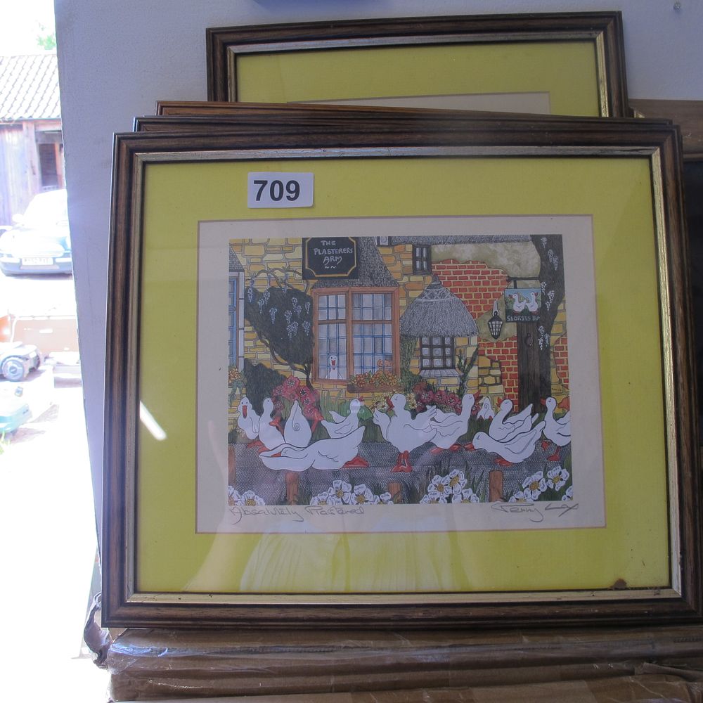 Lot 709: 4 framed and glazed prints