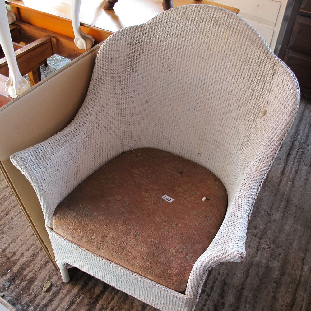Lot 740: Lloyd loom style bedroom chair