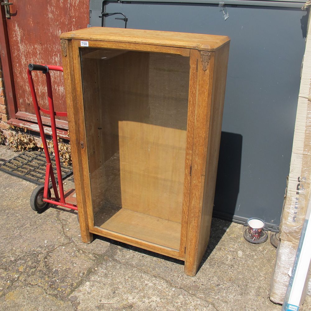 Lot 758: wooden display cabinet
