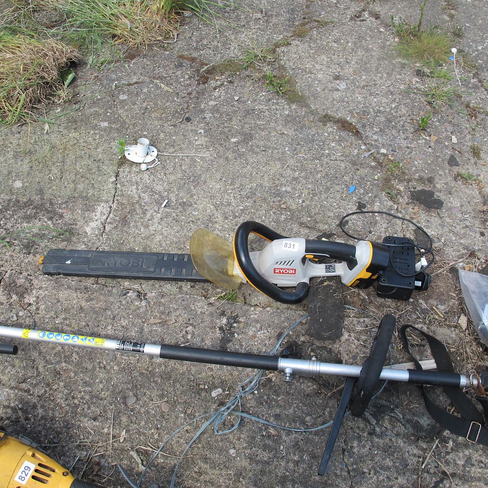 Lot 831: battery Ryobi hedge trimmer