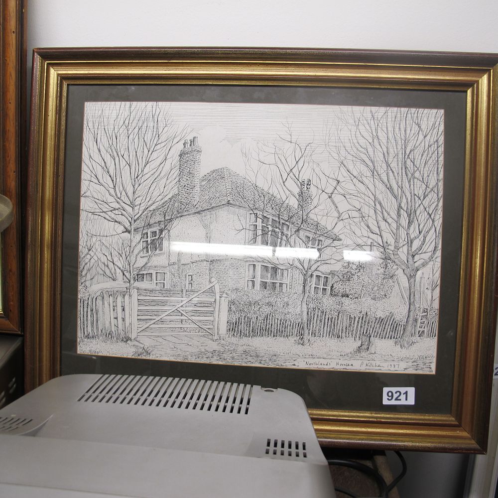 Lot 921: framed and glazed print