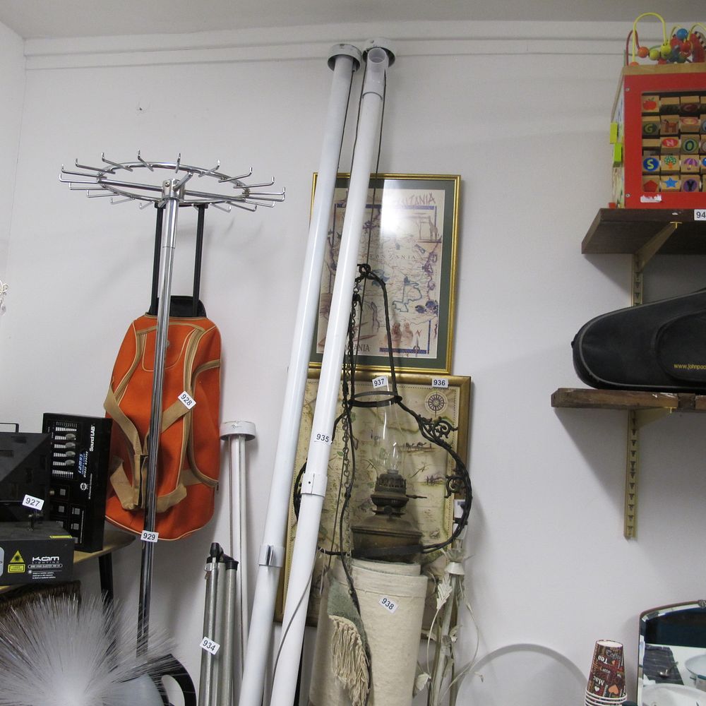 Lot 935: three flag poles