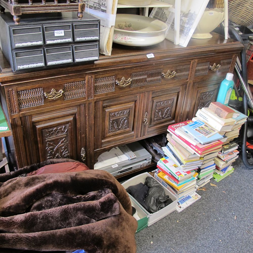 Lot 1025: large ornate hallway storage cabinet