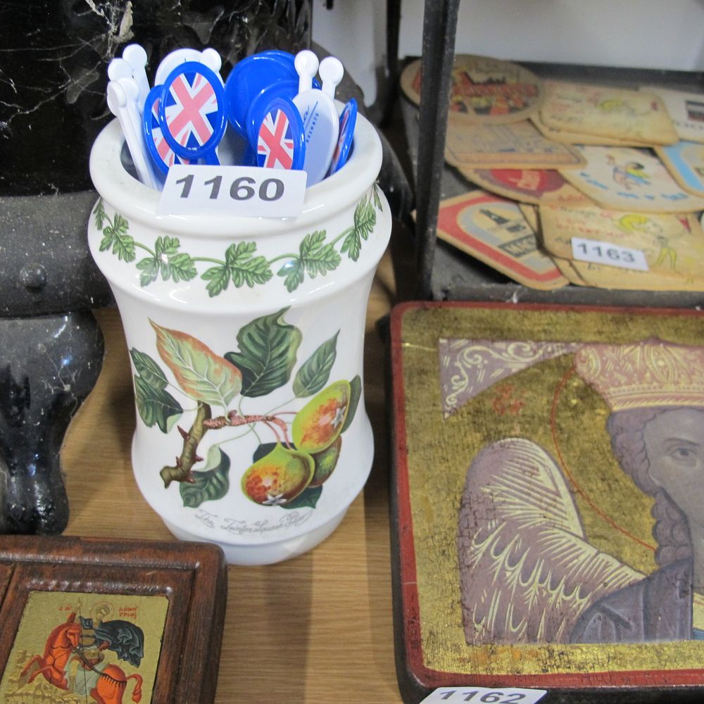 Lot 1160: Port Merion vase with commemorative stirrers 
