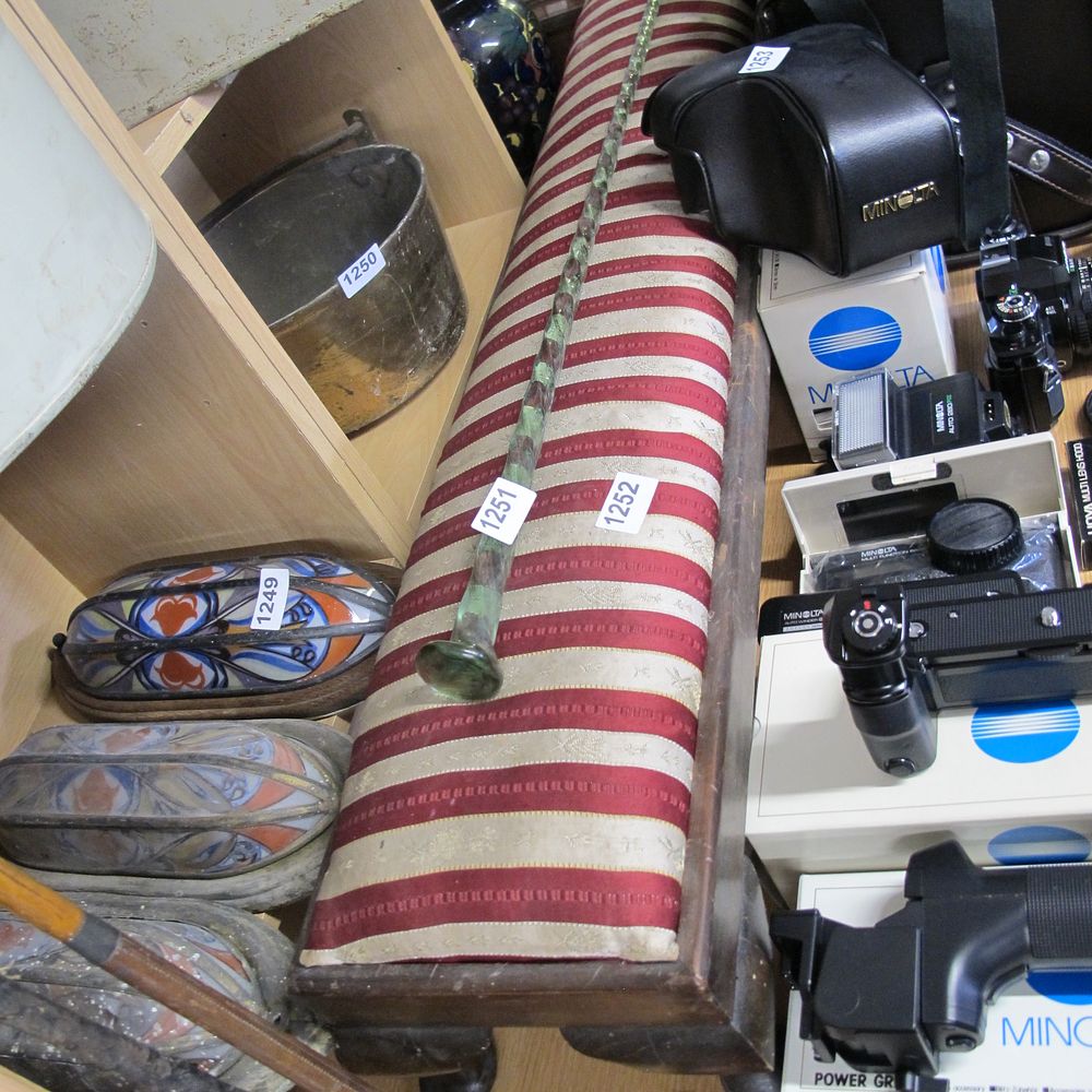 Lot 1252: Striped double knee prayer stool