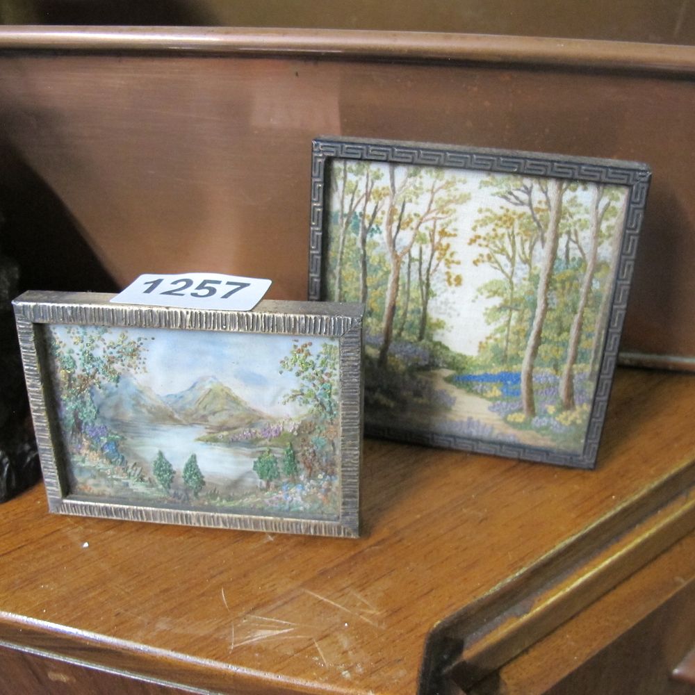Lot 1257: Too small Woven silk pictures