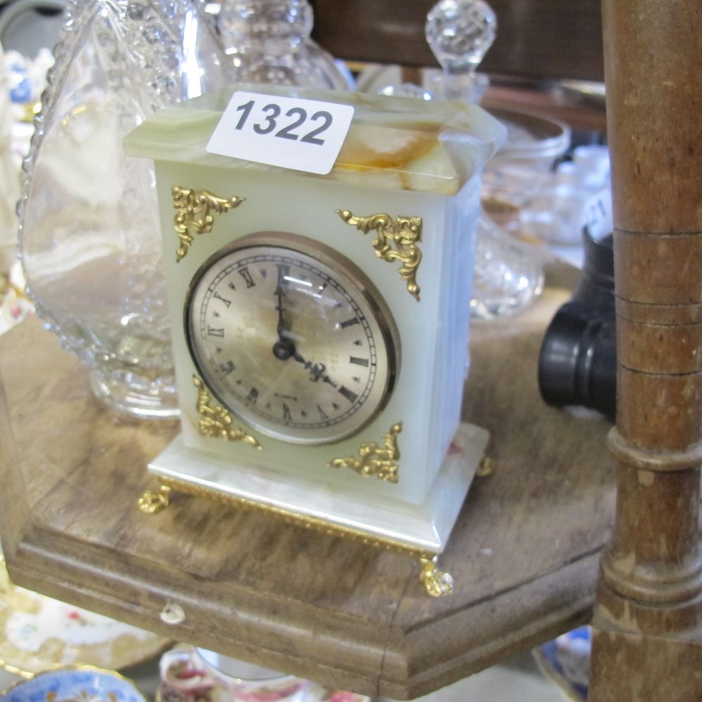 Lot 1322: A French style marble mantle clock