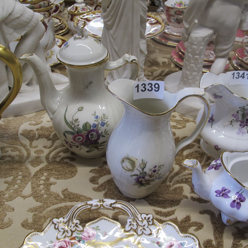 Lot 1339: A Royal Copenhagen Teapot and water jug