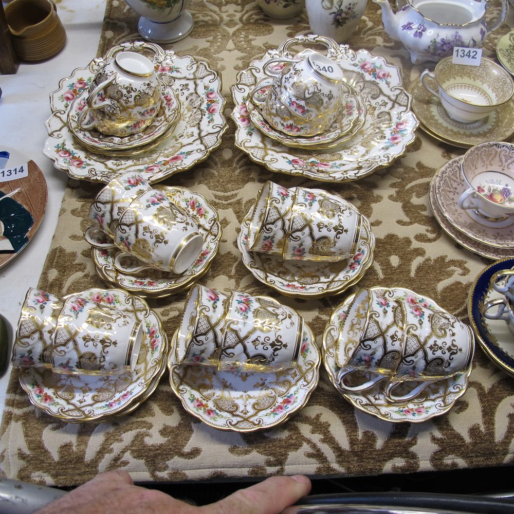 Lot 1340: a antique tea set By John Ridgeway circa...