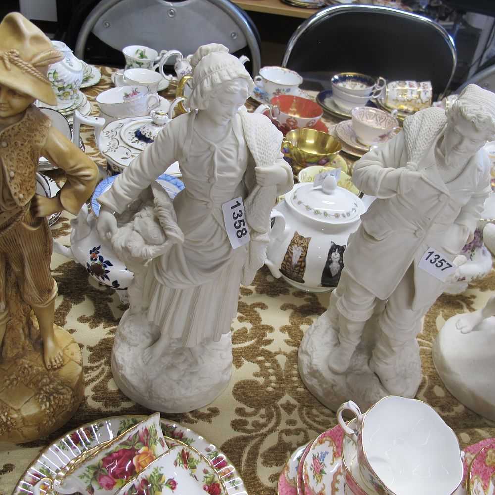Lot 1358: Large parian ware figurine