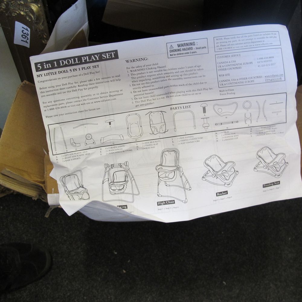 Lot 1360: My little dolls 3 in 1 play set