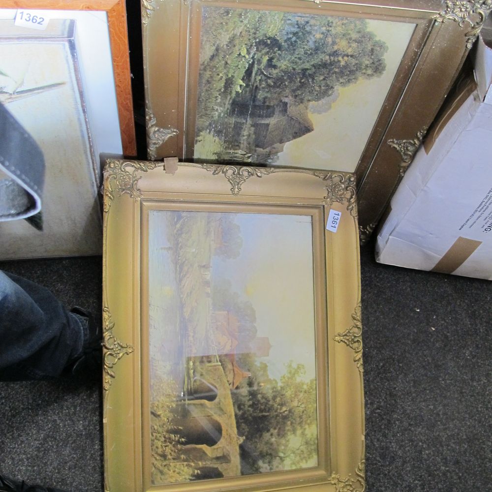 Lot 1361: Gilt framed pictures