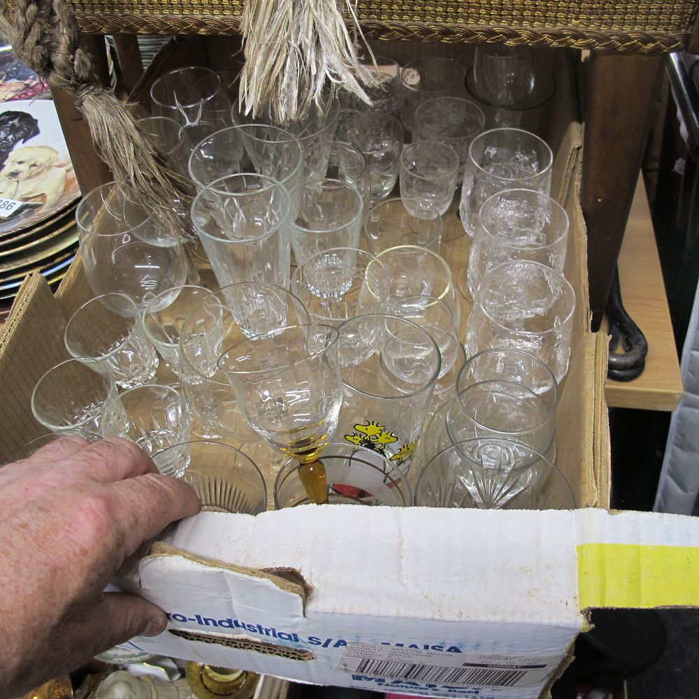 Lot 1373: A box of misc. glasses