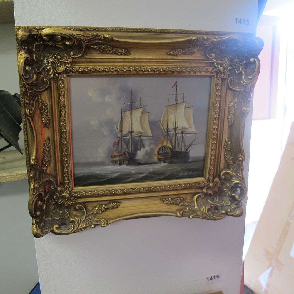 Lot 1415: Gilt framed painting