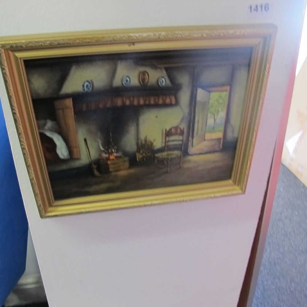 Lot 1416: Gilt framed painting
